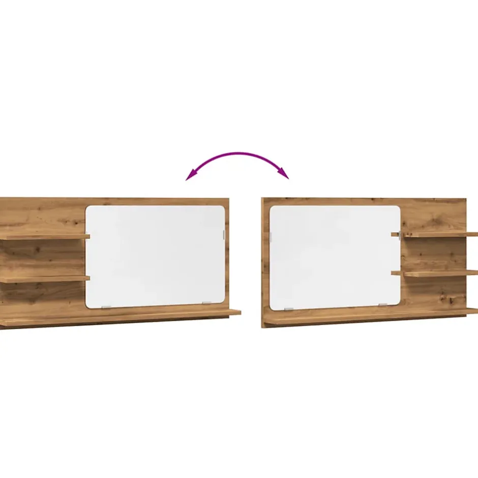 zmh Armoire à miroir de salle de bain chêne artisanal 90x11x45 cm* Meuble Wc