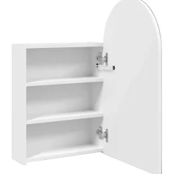 zmh Armoire de bain à miroir avec LED arquée blanc 42x13x70 cm* Meuble Wc