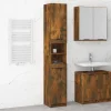 zmh Armoire de bain Chêne fumé 32x34x188,5 cm Bois d'ingénierie* Meuble Wc