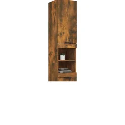 zmh Armoire de bain Chêne fumé 32x34x188,5 cm Bois d'ingénierie* Meuble Wc