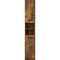 zmh Armoire de bain Chêne fumé 32x34x188,5 cm Bois d'ingénierie* Meuble Wc