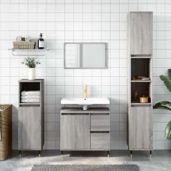 zmh Armoire de bain sonoma gris 65x33x60 cm bois d'ingénierie