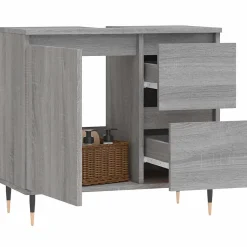 zmh Armoire de bain sonoma gris 65x33x60 cm bois d'ingénierie