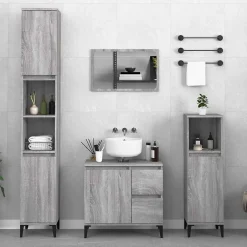 zmh Armoire de bain sonoma gris 65x33x60 cm bois d'ingénierie