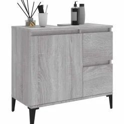 zmh Armoire de bain sonoma gris 65x33x60 cm bois d'ingénierie