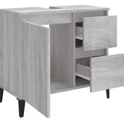 zmh Armoire de bain sonoma gris 65x33x60 cm bois d'ingénierie