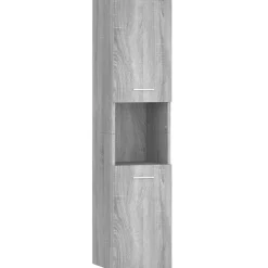 zmh Armoire de bain Sonoma gris 30x30x130 cm Bois d'ingénierie