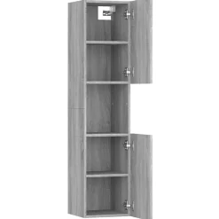 zmh Armoire de bain Sonoma gris 30x30x130 cm Bois d'ingénierie