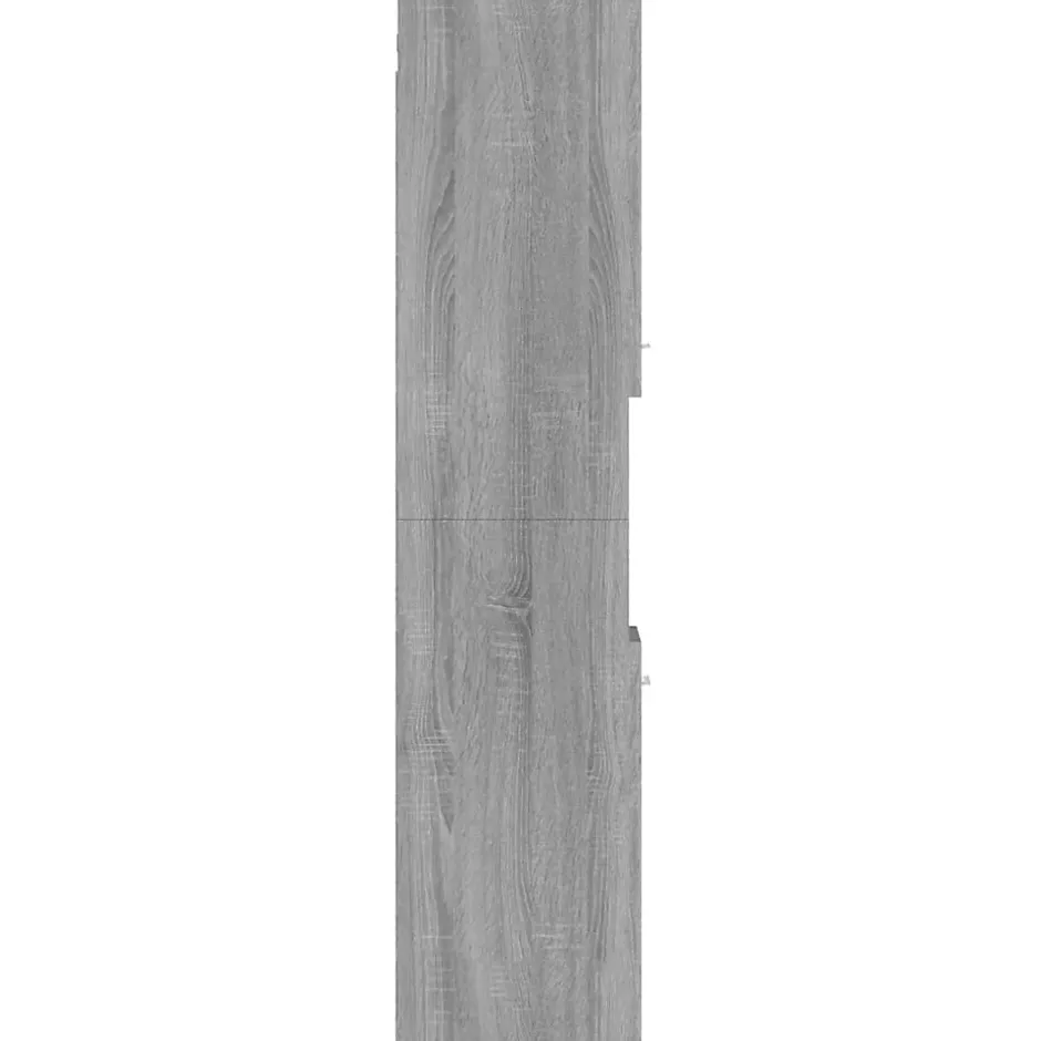 zmh Armoire de bain Sonoma gris 30x30x130 cm Bois d'ingénierie
