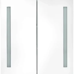 zmh Armoire de salle de bain à miroir LED noir brillant 62x14x60 cm* Meuble Wc