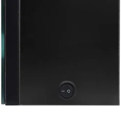 zmh Armoire de salle de bain à miroir LED noir brillant 62x14x60 cm* Meuble Wc