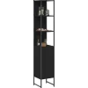 zmh Armoire de salle de bain noir 33x33x185,5 cm bois d'ingénierie* Meuble Wc