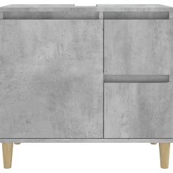 zmh Armoire de salle de bain gris béton 65x33x60 cm* Meuble Wc