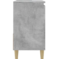 zmh Armoire de salle de bain gris béton 65x33x60 cm* Meuble Wc