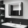 zmh Armoire de salle de bain à miroir LED 89x14x62 cm