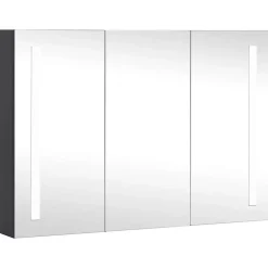 zmh Armoire de salle de bain à miroir LED 89x14x62 cm