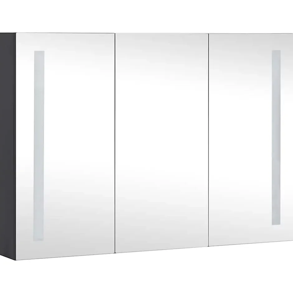 zmh Armoire de salle de bain à miroir LED 89x14x62 cm