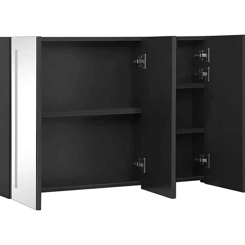 zmh Armoire de salle de bain à miroir LED 89x14x62 cm
