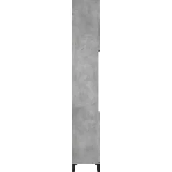 zmh Armoire de salle de bain gris béton 30x30x190 cm