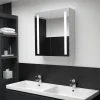 zmh Armoire de salle de bain à miroir LED 60x14x62 cm* Meuble Wc