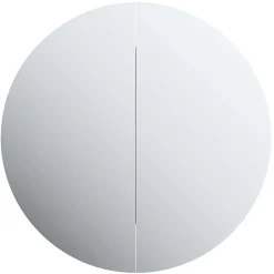 zmh Armoire de salle de bain miroir rond et LED Blanc 47x47x17,5 cm