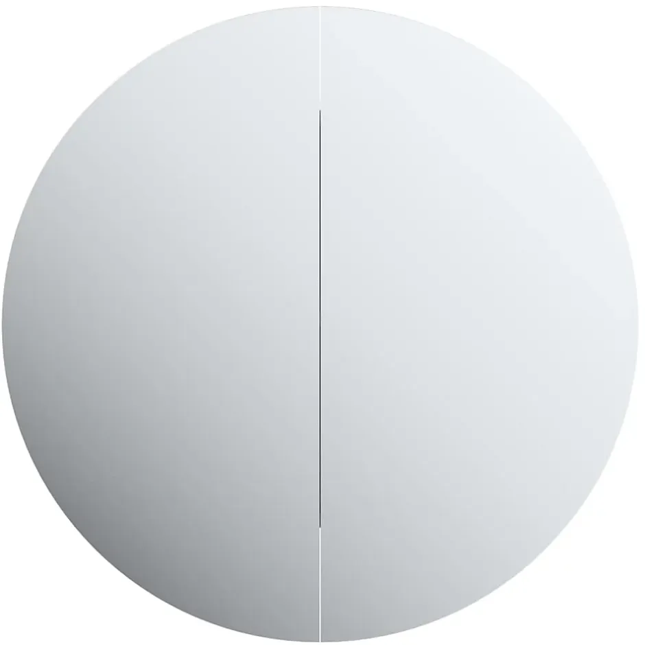 zmh Armoire de salle de bain miroir rond et LED Blanc 47x47x17,5 cm