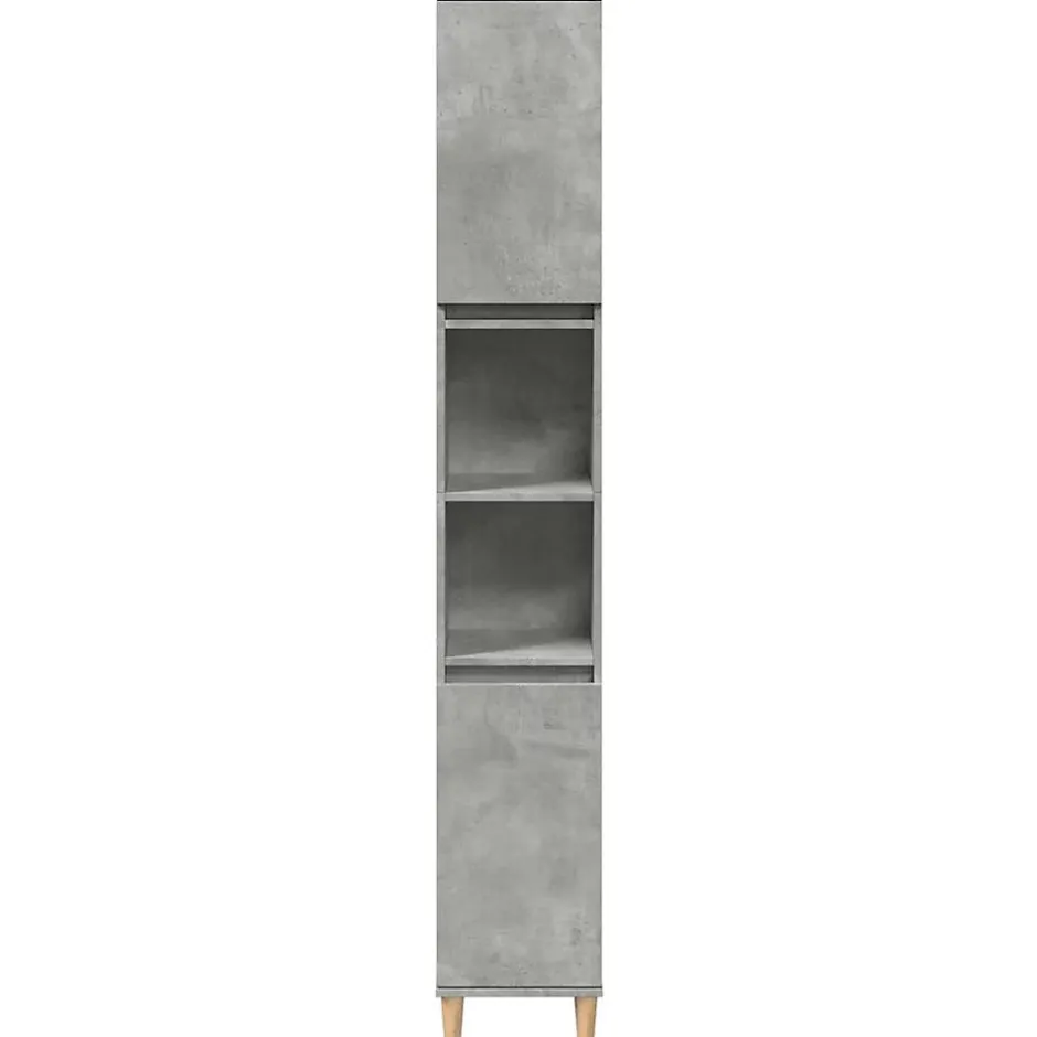 zmh Armoire de salle de bain gris béton 30x30x190 cm