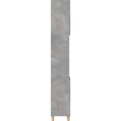 zmh Armoire de salle de bain gris béton 30x30x190 cm