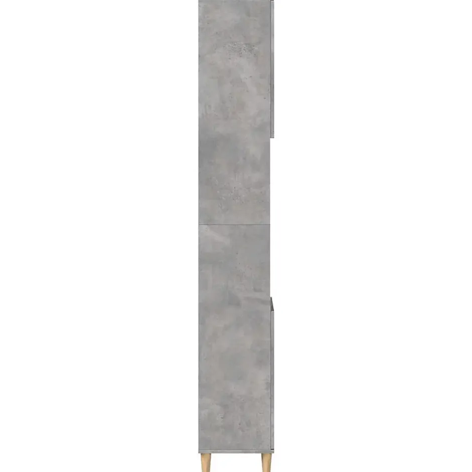 zmh Armoire de salle de bain gris béton 30x30x190 cm