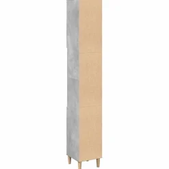 zmh Armoire de salle de bain gris béton 30x30x190 cm