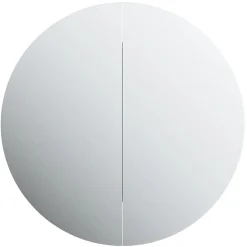 zmh Armoire de salle de bain miroir rond et LED Gris 47x47x17,5 cm