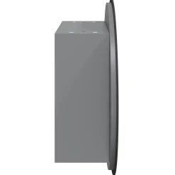zmh Armoire de salle de bain miroir rond et LED Gris 47x47x17,5 cm