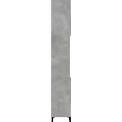 zmh Armoire de salle de bain gris béton 30x30x190 cm