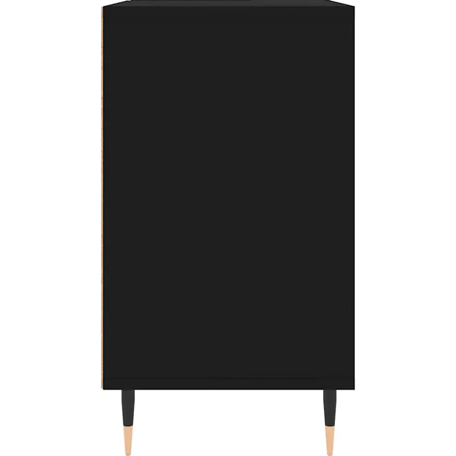 zmh Armoire de salle de bain noir 80x33x60 cm bois d'ingénierie* Meuble Wc