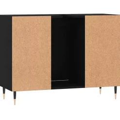 zmh Armoire de salle de bain noir 80x33x60 cm bois d'ingénierie* Meuble Wc