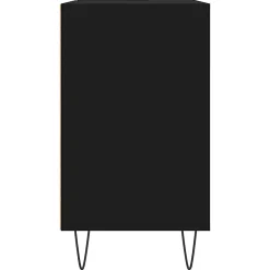 zmh Armoire de salle de bain noir 80x33x60 cm bois d'ingénierie