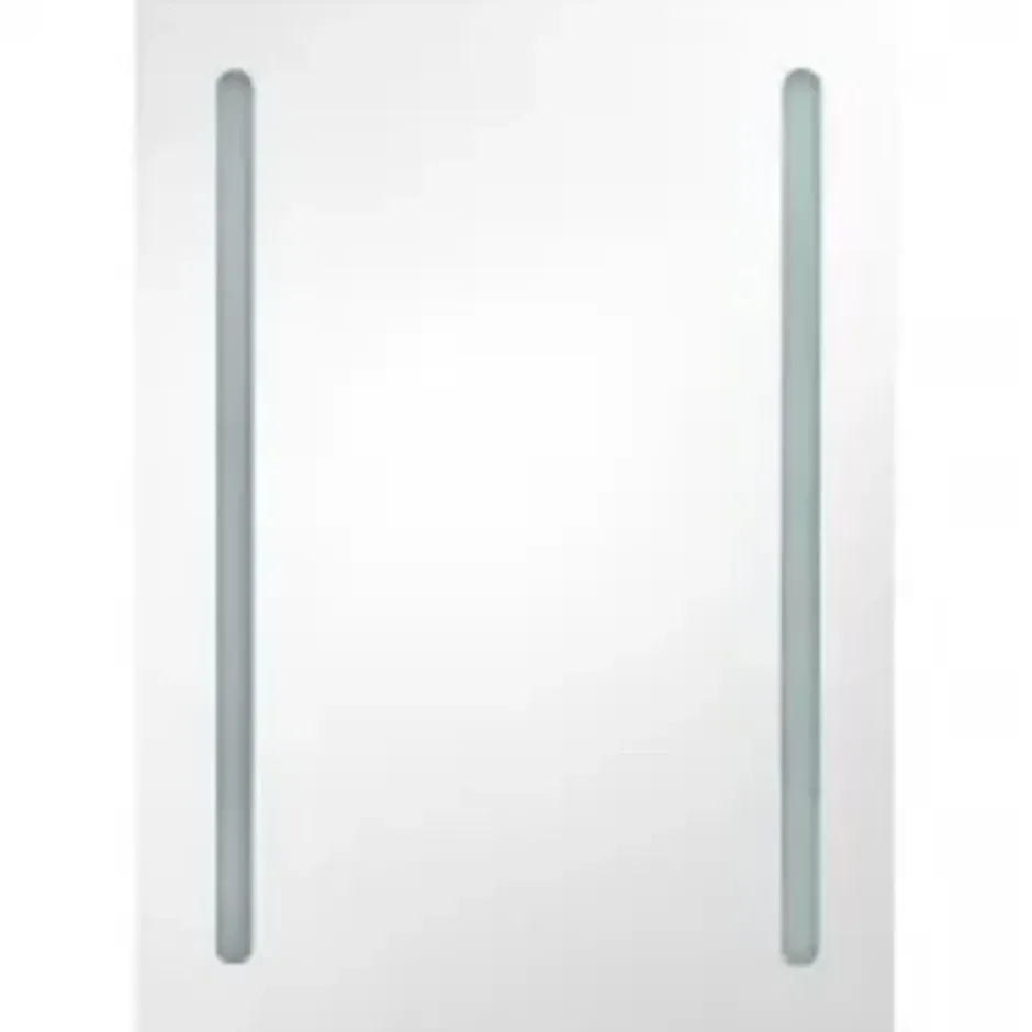 zmh Armoire de salle de bain à miroir LED gris béton 50x13x70 cm* Meuble Wc