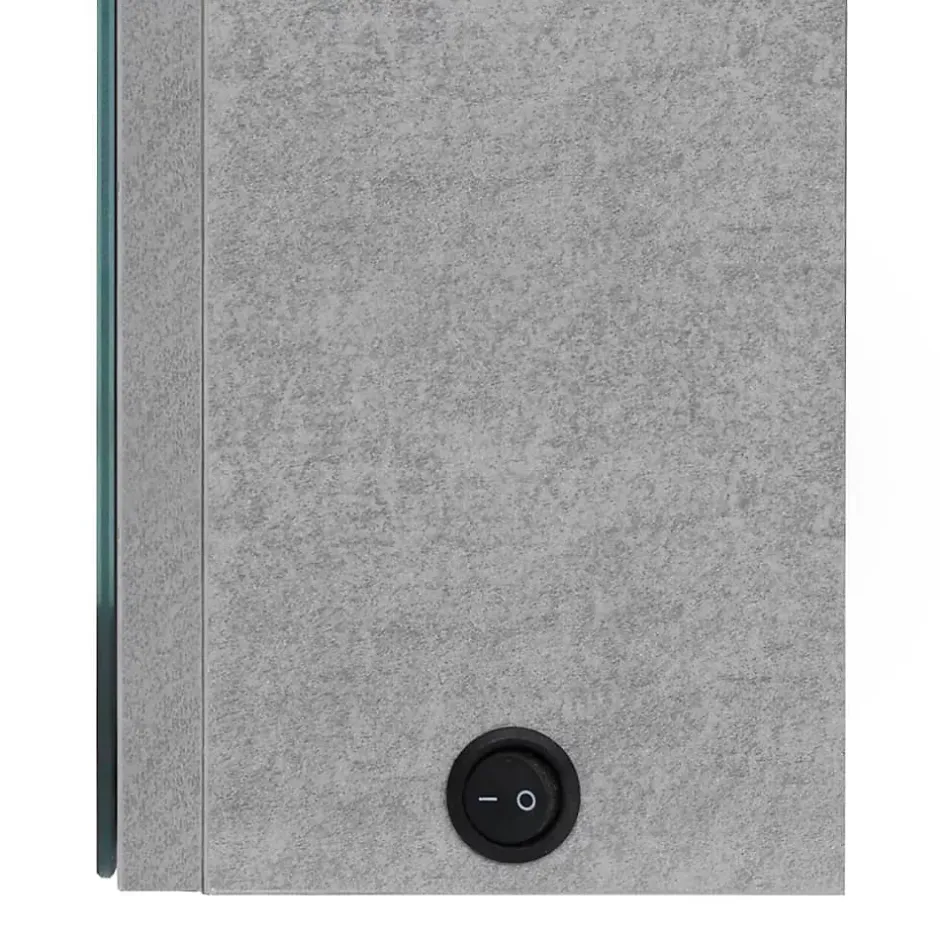 zmh Armoire de salle de bain à miroir LED gris béton 50x13x70 cm* Meuble Wc