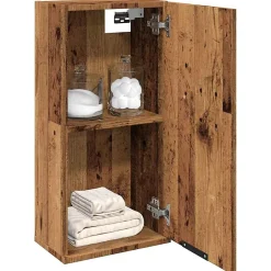 zmh Armoire de salle de bain murale vieux bois 32x20x67 cm* Meuble Wc