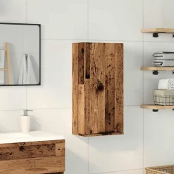 zmh Armoire de salle de bain murale vieux bois 32x20x67 cm* Meuble Wc
