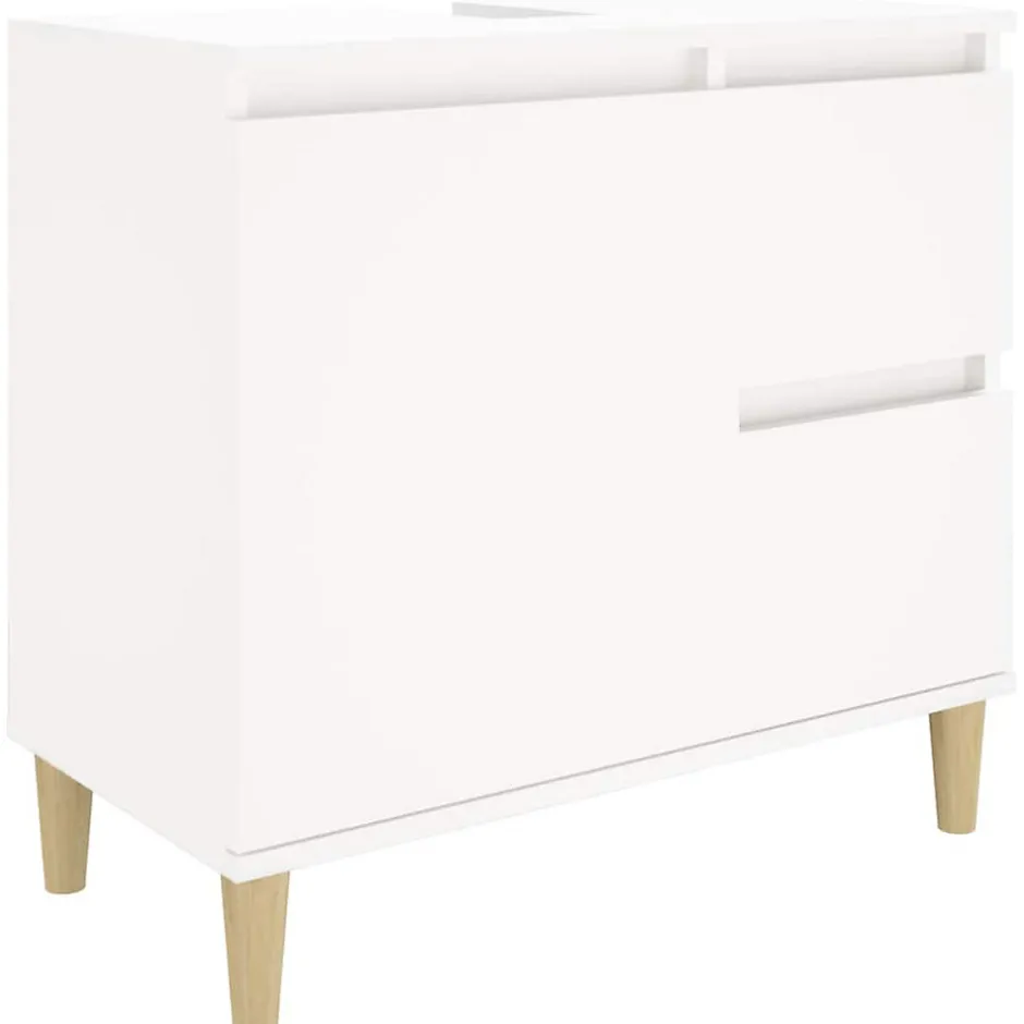 zmh Armoire de salle de bain blanc 65x33x60 cm bois d'ingénierie