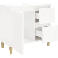 zmh Armoire de salle de bain blanc 65x33x60 cm bois d'ingénierie