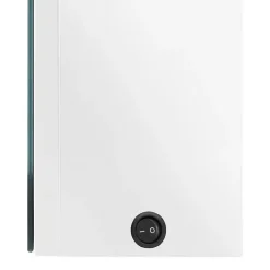 zmh Armoire de salle de bain à miroir LED Blanc brillant 80x12x68cm