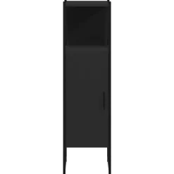 zmh Armoire de salle de bain noir 33x33x120,5 cm bois d'ingénierie* Meuble Wc