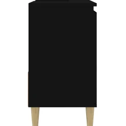 zmh Armoire de salle de bain noir 65x33x60 cm bois d'ingénierie* Meuble Wc