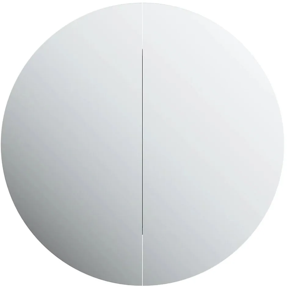 zmh Armoire de salle de bain miroir rond et LED Blanc 54x54x17,5 cm* Meuble Wc