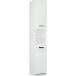 zmh Armoire de salle de bain blanc 32x34x188,5 cm bois d'ingénierie