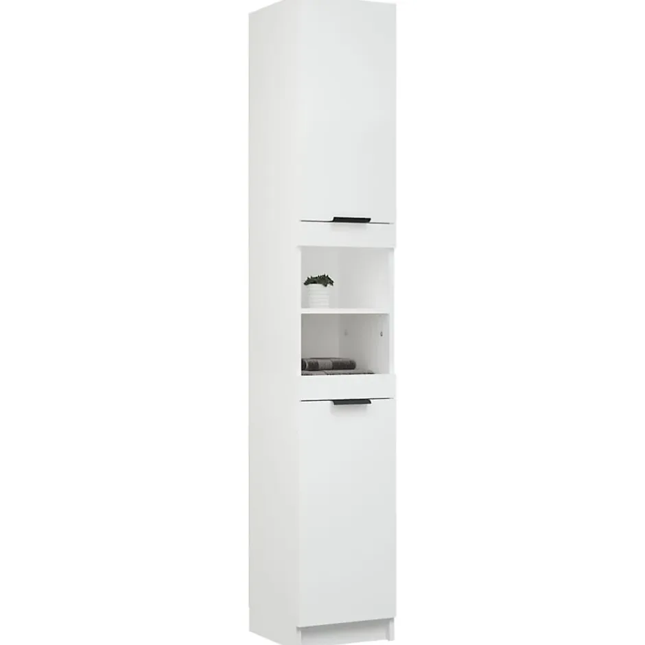 zmh Armoire de salle de bain blanc 32x34x188,5 cm bois d'ingénierie