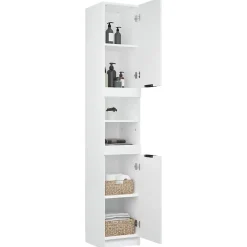 zmh Armoire de salle de bain blanc 32x34x188,5 cm bois d'ingénierie