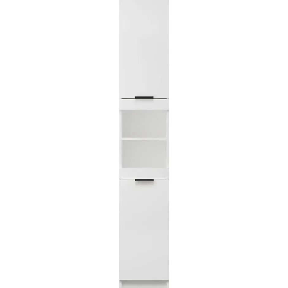 zmh Armoire de salle de bain blanc 32x34x188,5 cm bois d'ingénierie